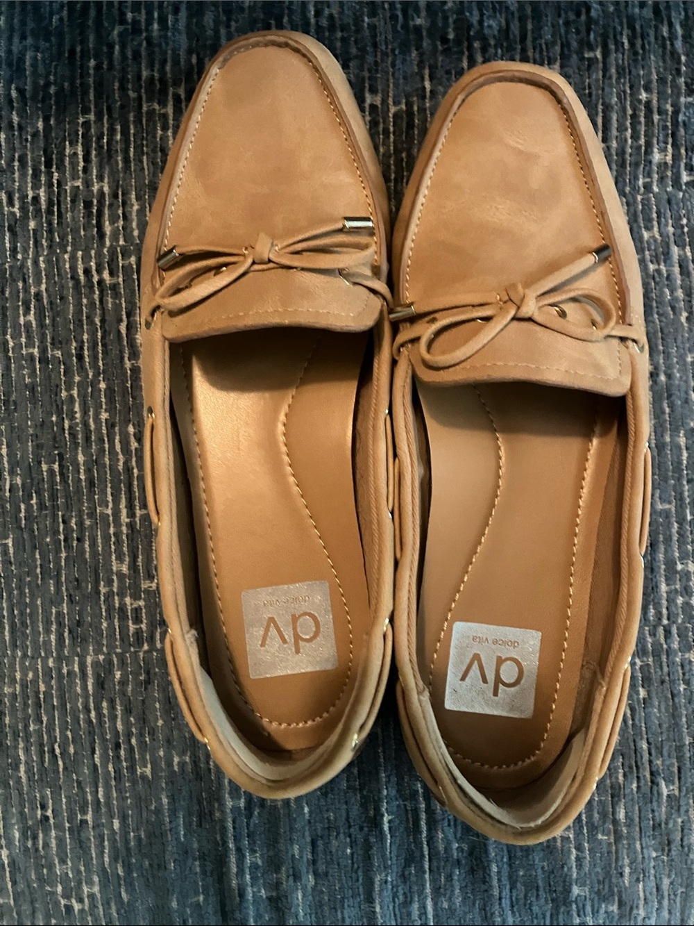 DV by Dolce Vita Tan Suede Bow Loafers for Women